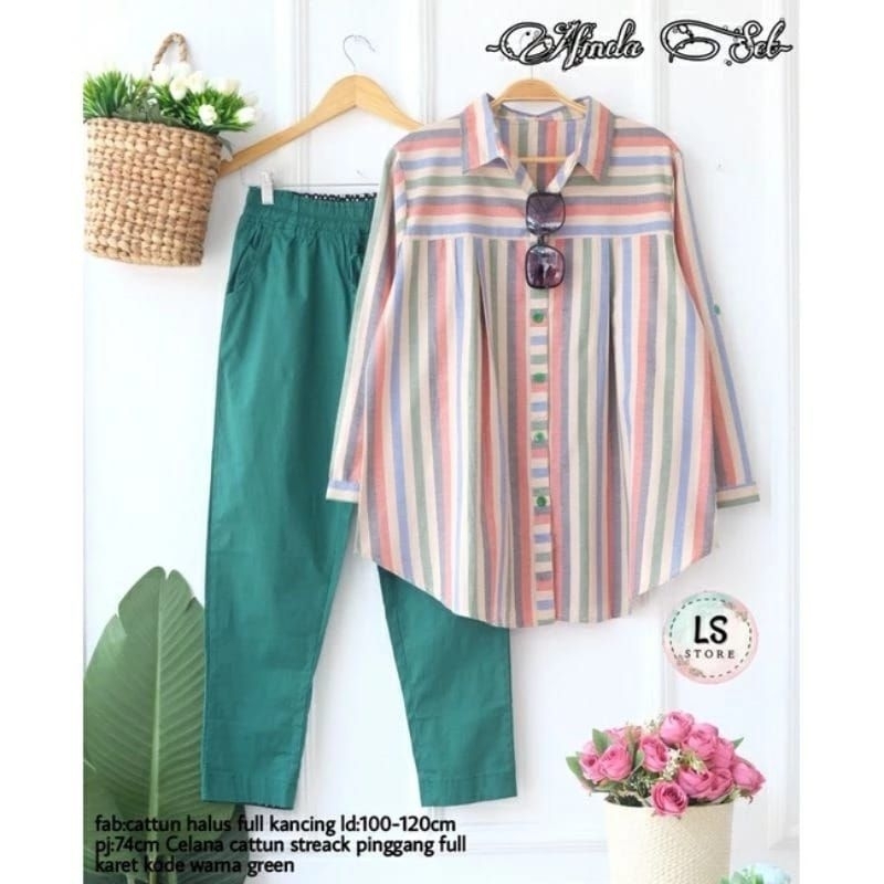 TKG - AFINDA SET One Set Tunik Salur Jumbo Premium Ld120 Muat Bb 90kg By Fashion Muslim Solo
