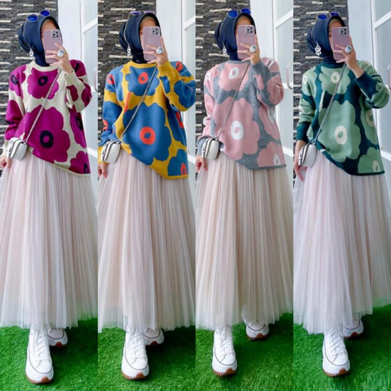 Daisy Rajut Jumbo tunik rajut jumbo tunik jumbo tunik rajut import tunik rajut premium tunik wanita 