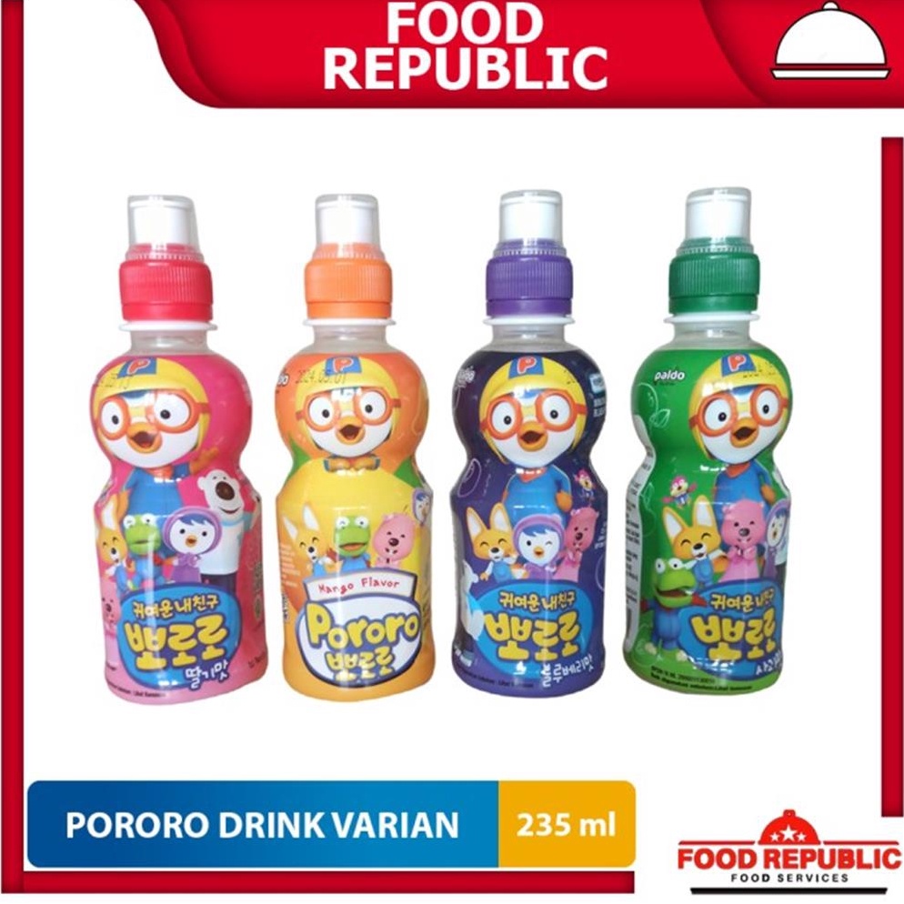 

[KIP84] Pororo Drink Minuman Anak 235 ml Strawberry Mangga Blueberry Apel Halal 960k