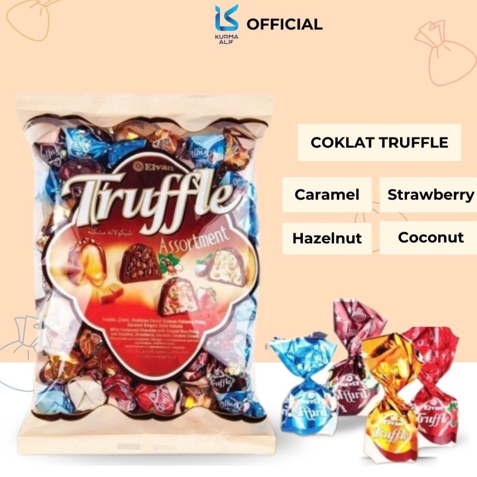 

[Produk TR46] Coklat Arab Truffle 1 Kg Coklat Turkey / Turki Elvan Truffle Mix 59