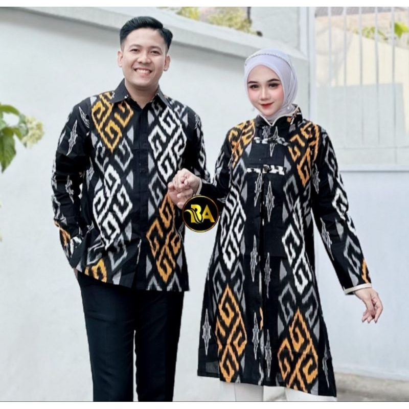 BYAN Batik Couple Tunik Kemeja Motif Songket Terbaru Ready Seragam Kantor M L XL XXL Jumbo