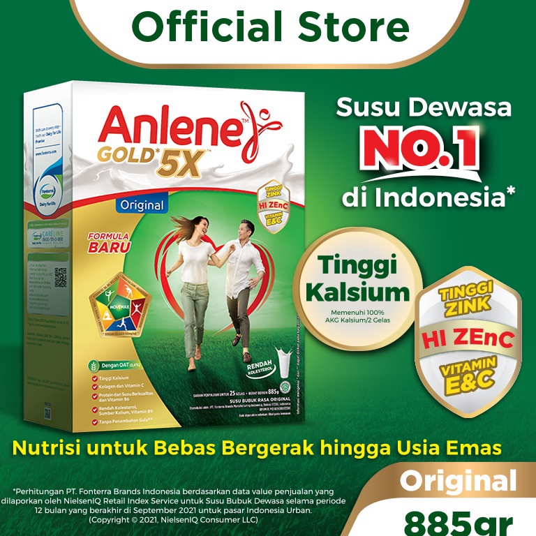 

Readystock↑ Anlene Gold 5X Susu Bubuk Dewasa Original 885g - Nutrisi Tinggi Kalsium Untuk Tulang, Sendi, dan Otot Ready Stock