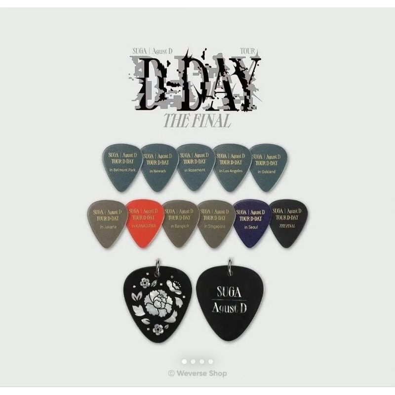 PELUNASAN Agust D Tour D-DAY Official Merch GUITAR PICK SET