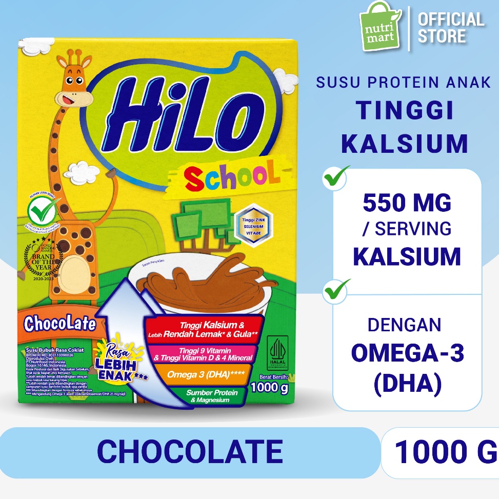 

[GYY76] HiLo School Chocolate 1000 gram - Susu Tinggi Kalsium Model Terkini