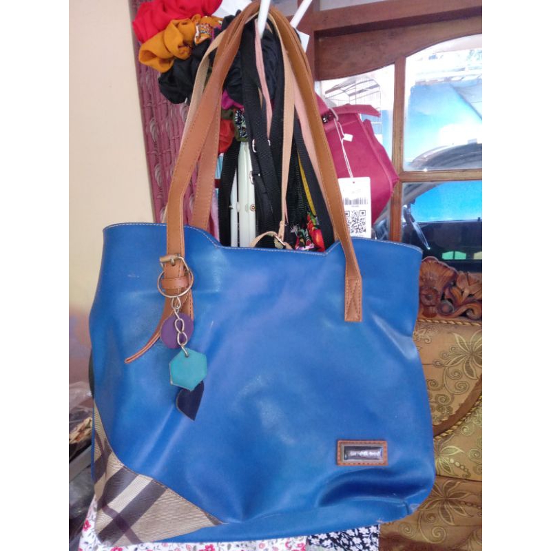 Preloved tas wanita warna biru