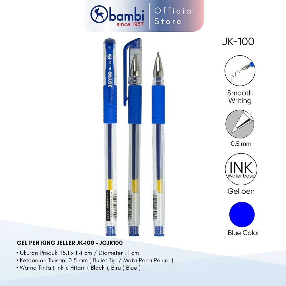 

JYK Pulpen Tipe Gel Pen King Jeller Tinta All Color Pack Isi 12 pcs Original