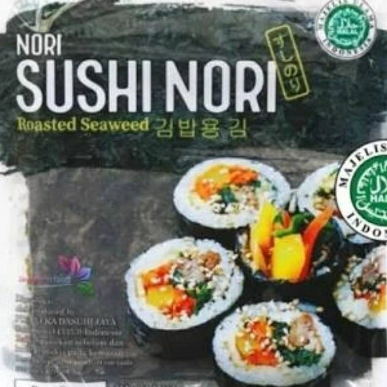

[⁂C80/] Sushi Nori Sheet Gold 10 Lembar / Roasted Seaweed Halal Dijamin Ori
