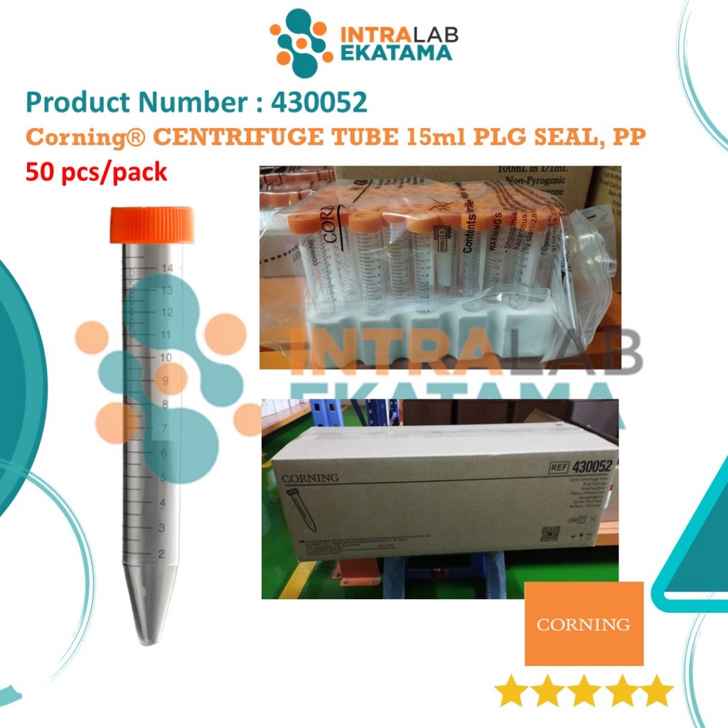 430052 Corning® CENTRIFUGE TUBE 15ml PLG SEAL, PP