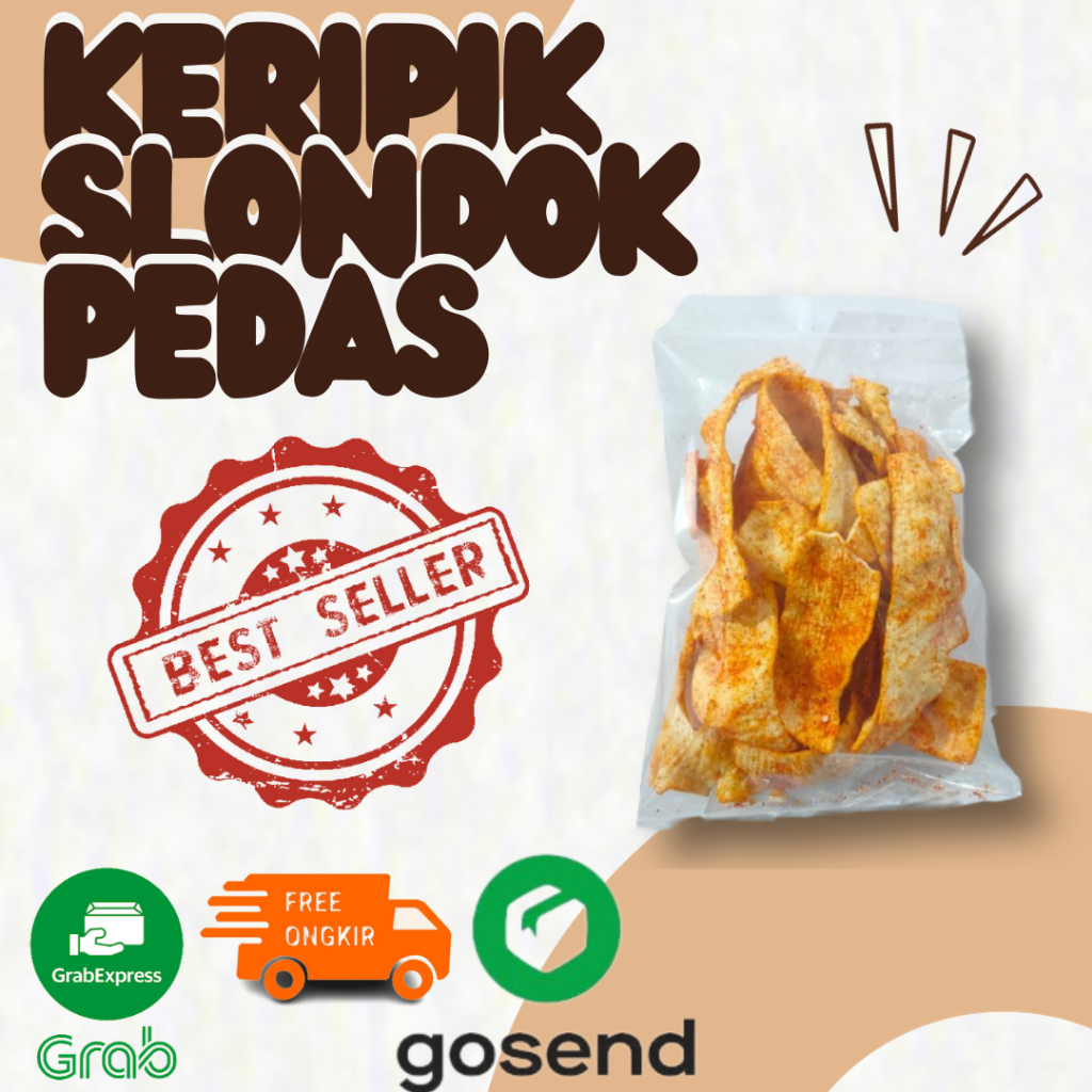 

Keripik slondok gurih pedas renyah