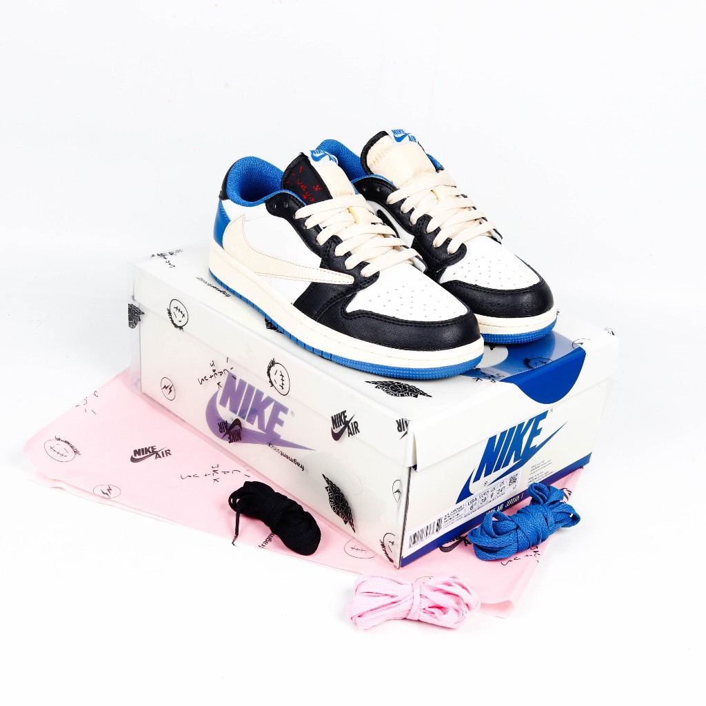 (SLPRDS) Sepatu Sneakers Nike Air Jordan 1 Low Fragment Design X Travis Scott