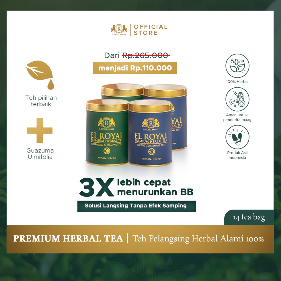 

[7NK69] El Royal Premium Herbal Tea (2 Paket) | 2 Morning Slimming Tea - 2 Night Slimming Tea 83