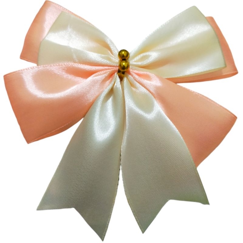 

Pita Kado Siap Pakai | Pita Satin 4 cm | Hampers | Natal | Souvenir | Kotak Seserahan | Bros | Parcel | Besek | Pita Merah | Pita Jadi | Pita Peach Cream