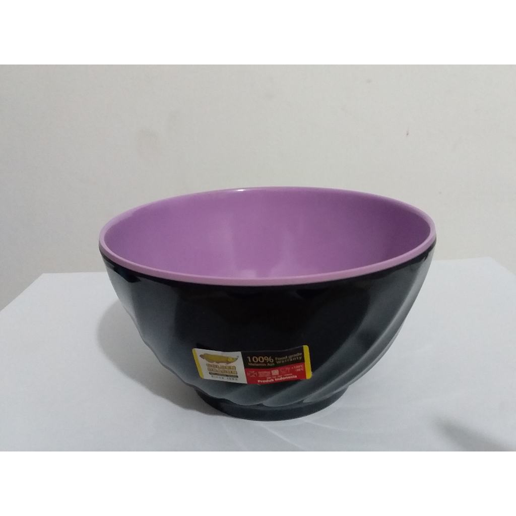 W05A3 Mangkok Melamin 5 Inch UNGU HITAM Golden Dragon