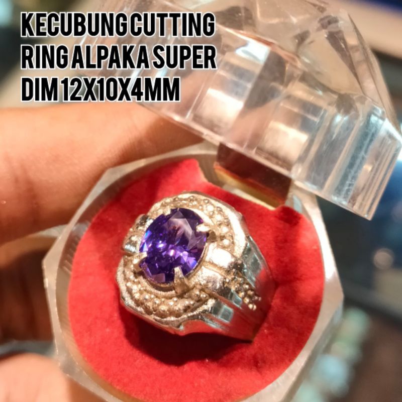 CINCIN BATU KECUBUNG CUTTING 8X10 AMERICAN DIAMOND ALPAKA