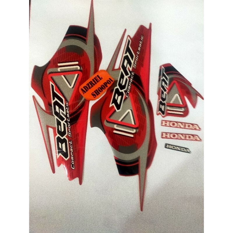 stiker striping motor honda beat karbu 2010 merah