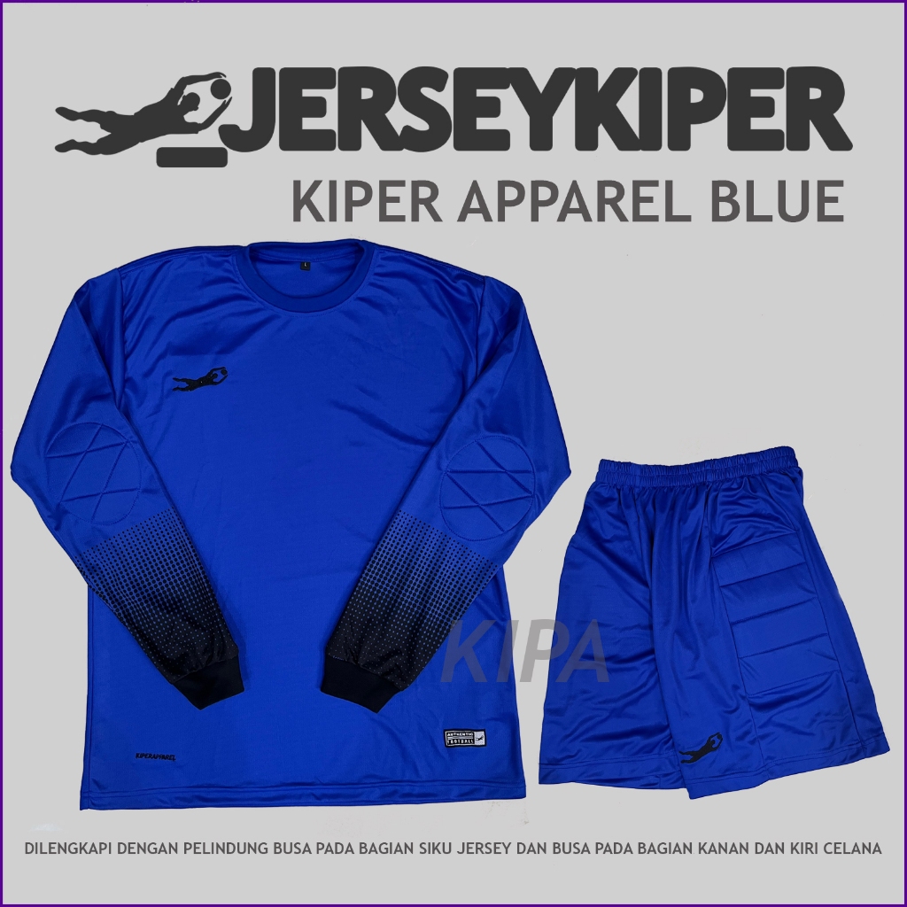 Jersey Kiper / GK / Baju Kiper Apparel Blue Full Busa SATU STEL