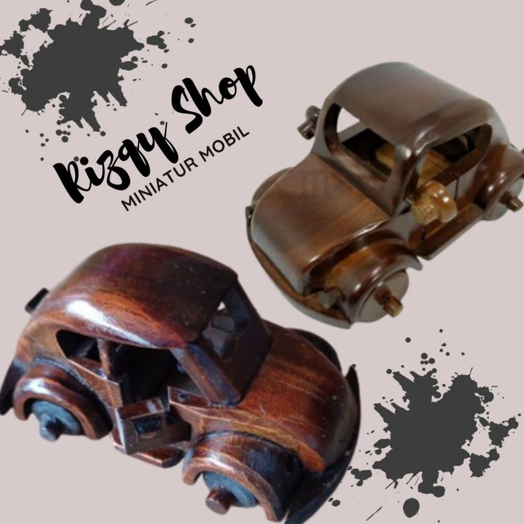 TERMURAH MINIATUR MOBIL KAYU VW KODOK