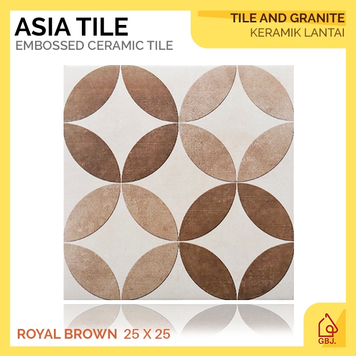 KERAMIK ASIA TILE 25 X 25 ROYAL BROWN / KERAMIK LANTAI KAMAR MANDI