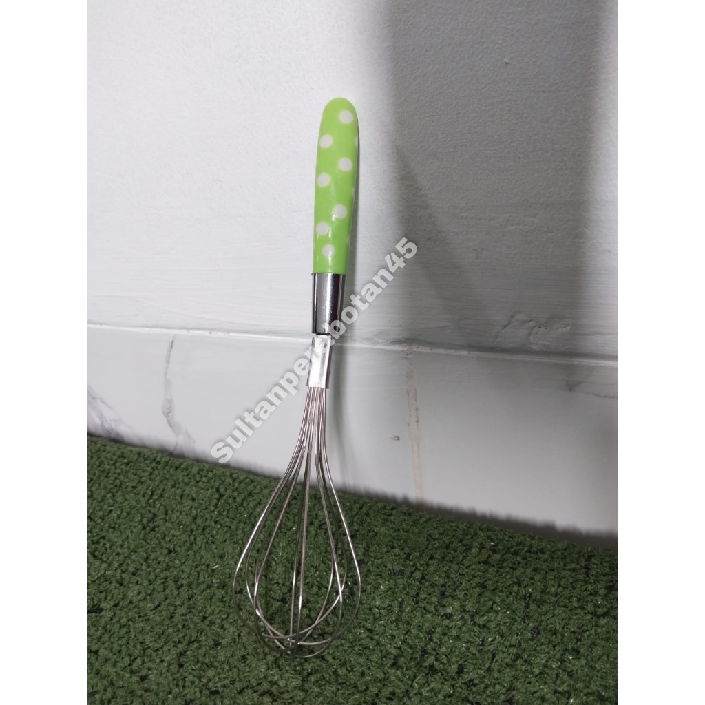 Pengocok telur polkadot - whisk steinless steel model