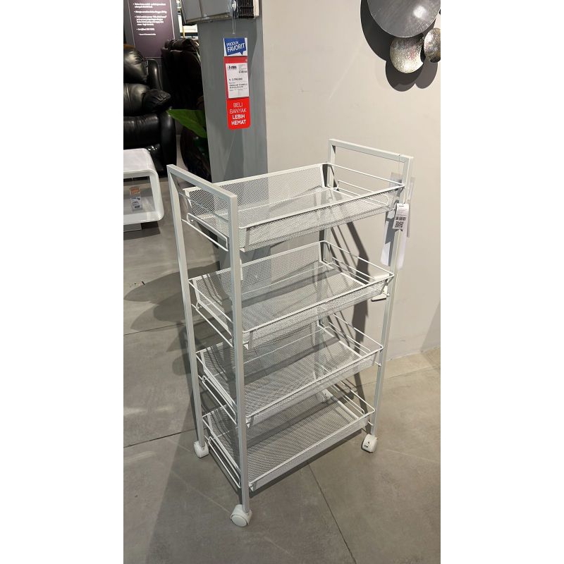 Rak trolley serbaguna informa/trolley putih informa/storage trolley informa