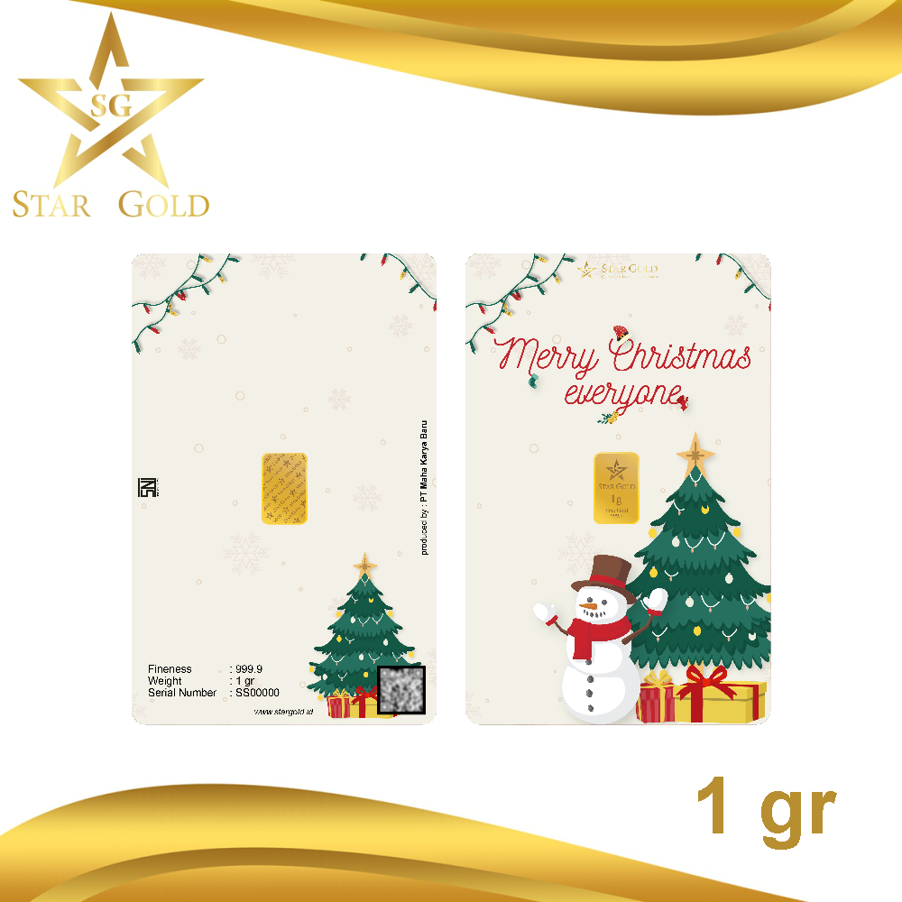 Logam Mulia Emas Batangan Seri Natal Berat 0.5 Gram dan 1 Gram