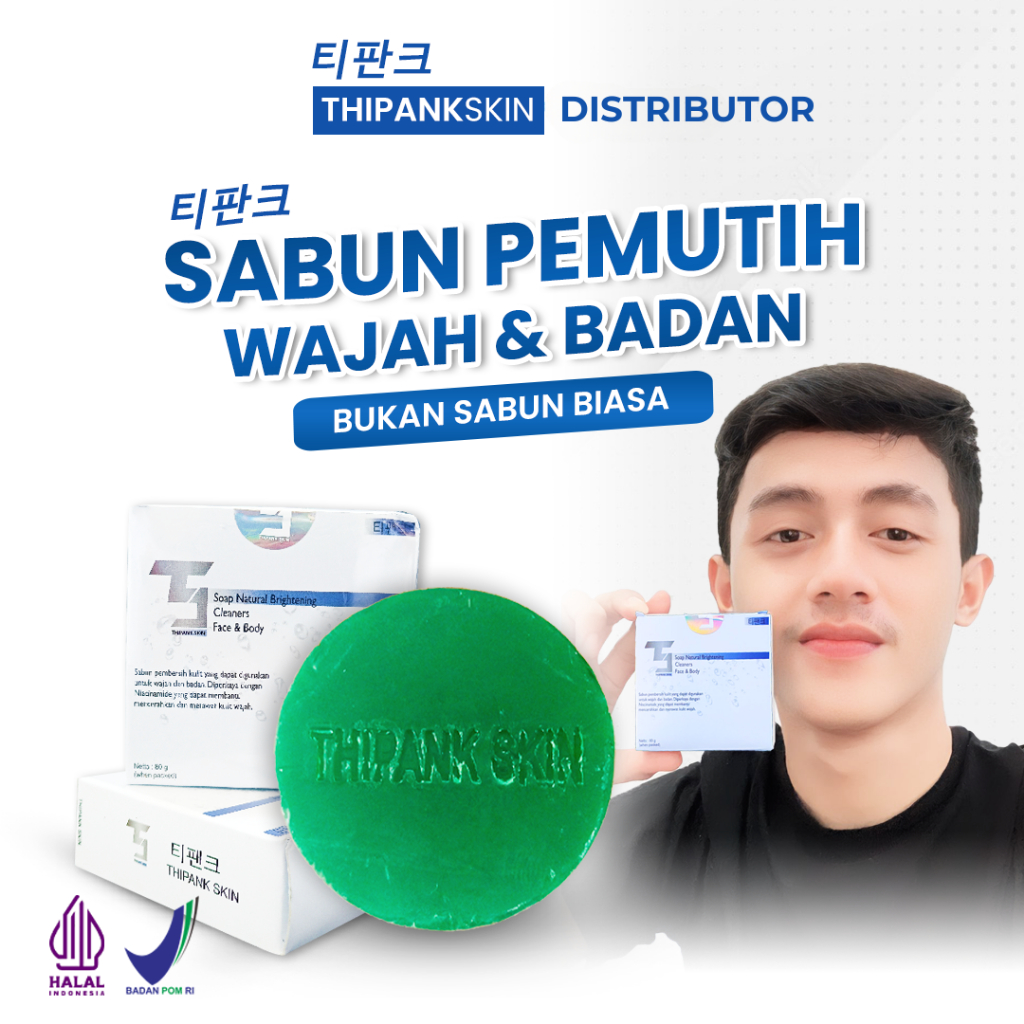 Thipank Skin Face And Body Soap / Sabun Pemutih Pria Ampuh / Sabun Pemutih Wajah dan Tubuh Pria  / W