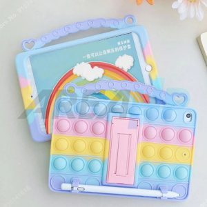 Pop It Bubble Rainbow Handle Case Casing Cover Anak Kids iPad 5,6 9.7 2017 2018