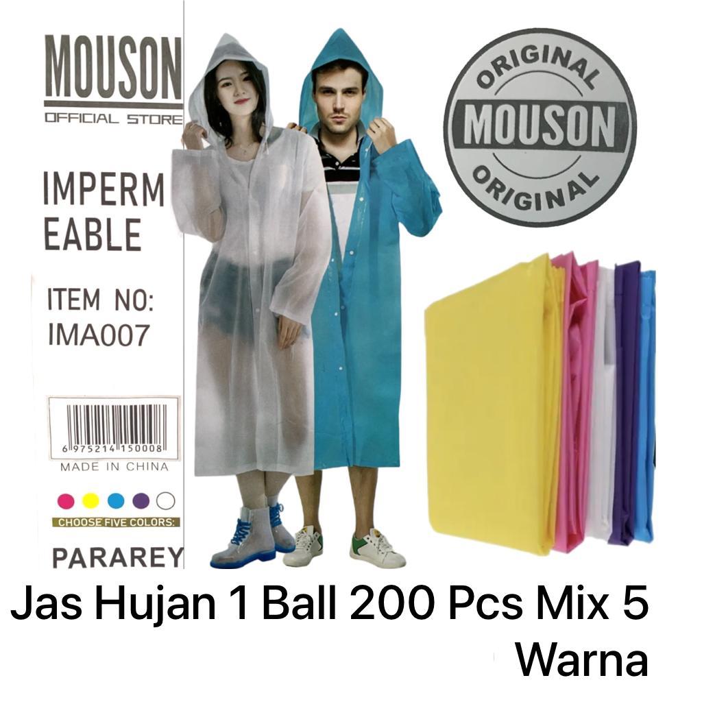 Jas Hujan Korea Plastik EVA Mouson Poncho Transparan Bahan Tebal