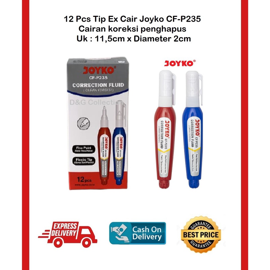 

[KODE IEJOI] 12 PCS TIPEX CAIR JOYKO CF-P235 / TIP X CAIRAN KOREKSI JOYKO CF-P235 GROSIR