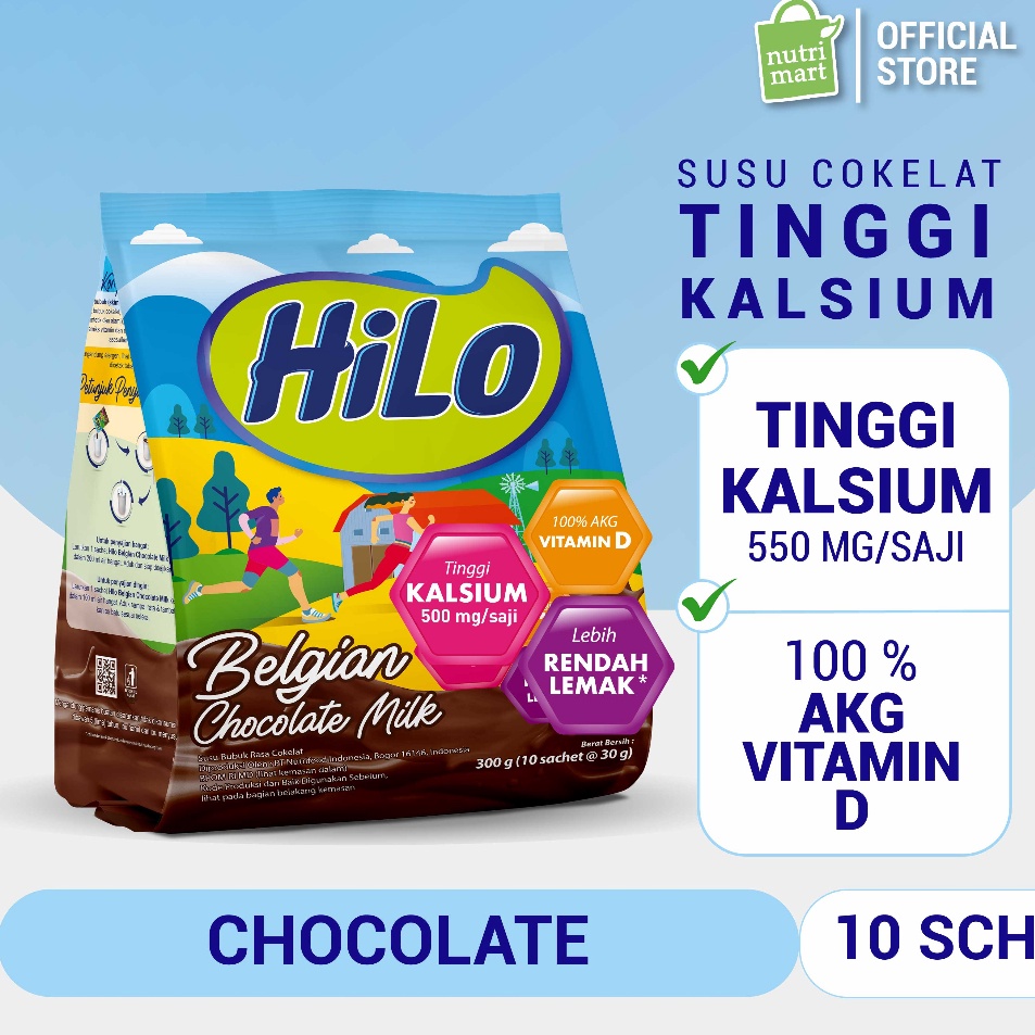 

[KODE 8ZTWG] HiLo Active Belgian Chocolate 300 gram (10 Sachet) - Susu Tinggi Kalsium