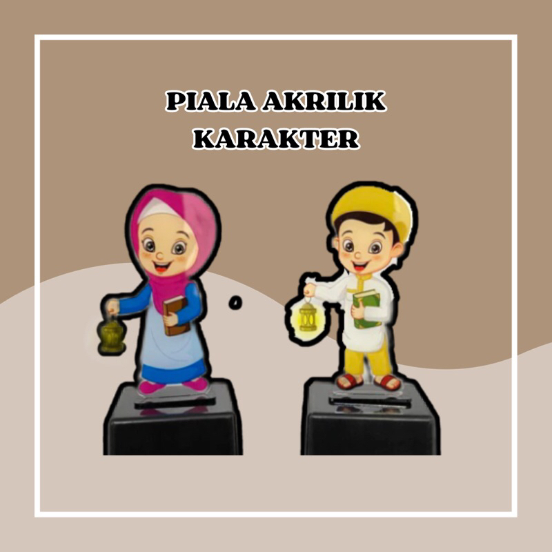 Piala Akrilik Sekolah (Siswa lomba) - Piala Karakter Seragam SD - Piala Lomba - Hadiah Kado Lucu - S
