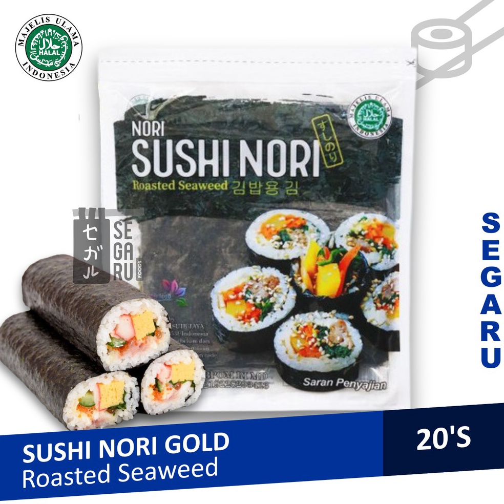 

B3stpr0 Sushi Nori Sheet Gold 20 Lembar | Sushi Roasted Rumput Laut Halal MUI [106]