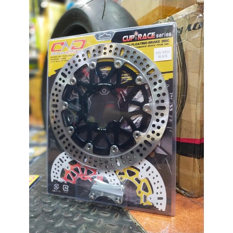 piringan cakram Delkevic scorpio 320mm hitam CNC floating