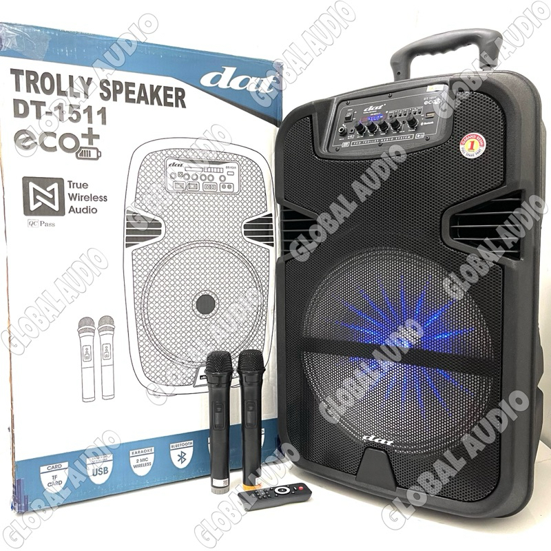 Speaker Portable Wireless DAT DT 1511 Eco+ 15inch Original Free 2bh Mic , Busa Dat 1511 DT1511 Bagus ( Bisa COD )