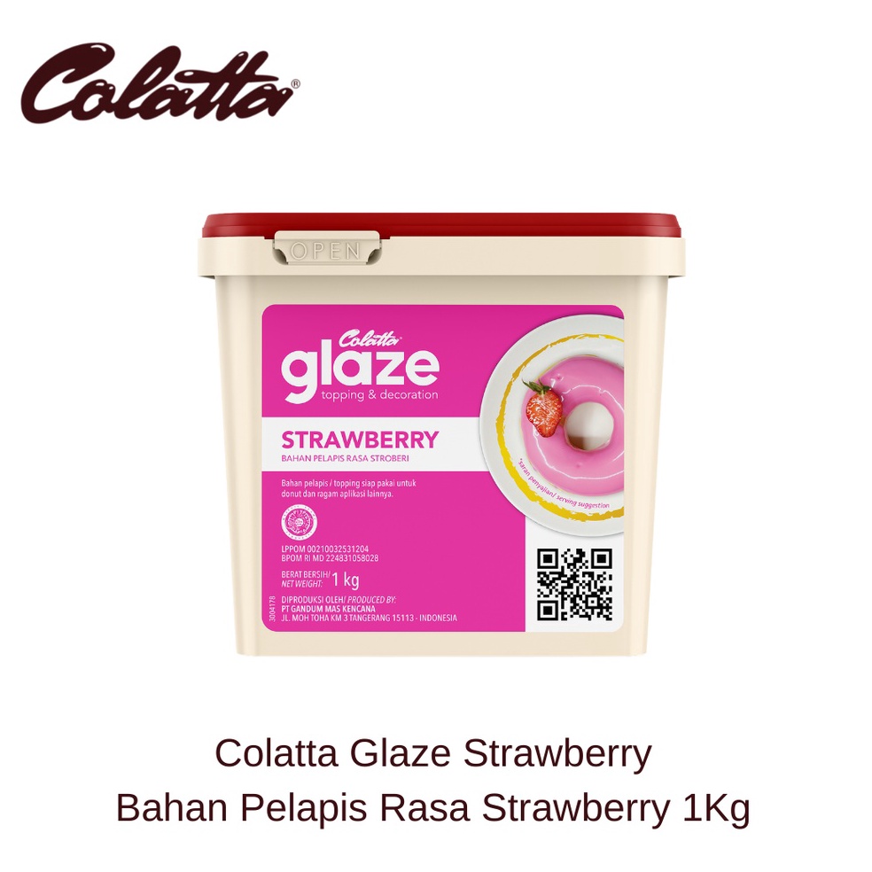 

[COD S795] Colatta Glaze Strawberry - Bahan Pelapis Rasa Strawberry 1Kg 6elod