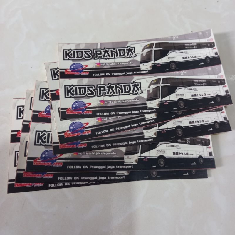 5 pasang sticker bus stiker bis kids panda jb5 jetbus 5 memanjang kesamping, 10pcs