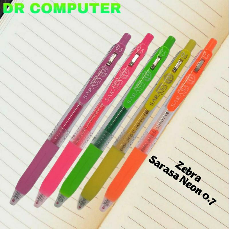 

Zebra Pen Gel SARASA NEON 0.5mm yellow/green/purple/pink/orange