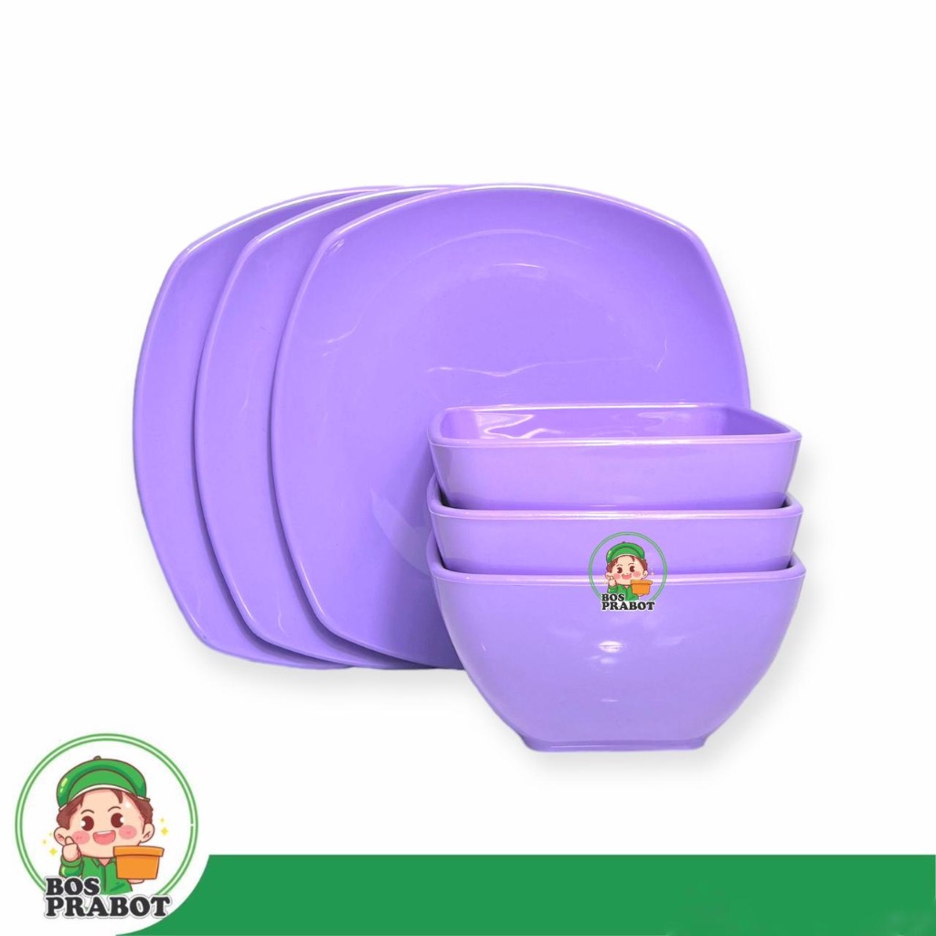 PAKET PIRING DAN MANGKOK MELAMIN PINK ISI 6 / PAKET PIRING MELAMIN DAN MANGKOK MELAMIN MURAH CANTIK