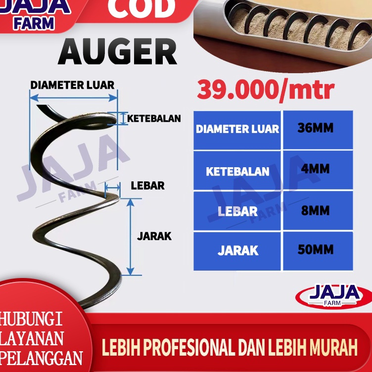 ★Ready Stock➠ Auger Spiral - Tempat Pakan Otomatis Ayam Feed Pipe 60m/80m/100m/120m N69 ✬