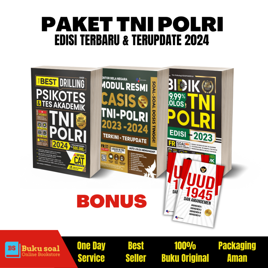 BUKU TNI POLRI 2024 BIDIK 99,99% LOLOS TNI POLRI / BEST DRILLING TNI POLRI / CASIS TNI POLRI / TNI P