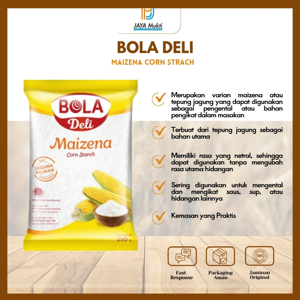

Tepung Maizena Bola Deli 250 Gram Pengental Sup Saos Perenyah Gorengan