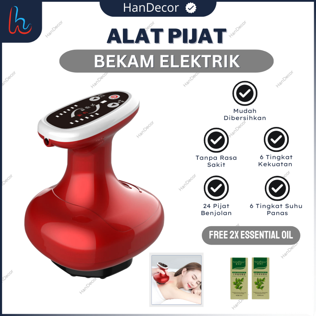 [GRATIS ESSENTIAL OIL]  Alat Kop Bekam | Alat Bekam Elektrik | Alat Terapi Bekam | Alat Kerik Elektr
