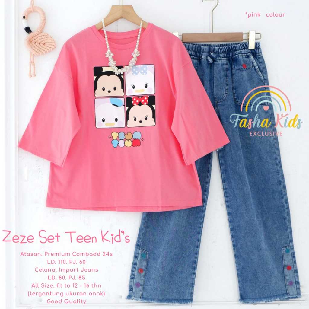 ZEZE SET TEEN KIDS BY FASHA // SETELAN BAJU ANAK REMAJA PEREMPUAN USIA 11-16 TAHUN // SETCEL ANAK CA