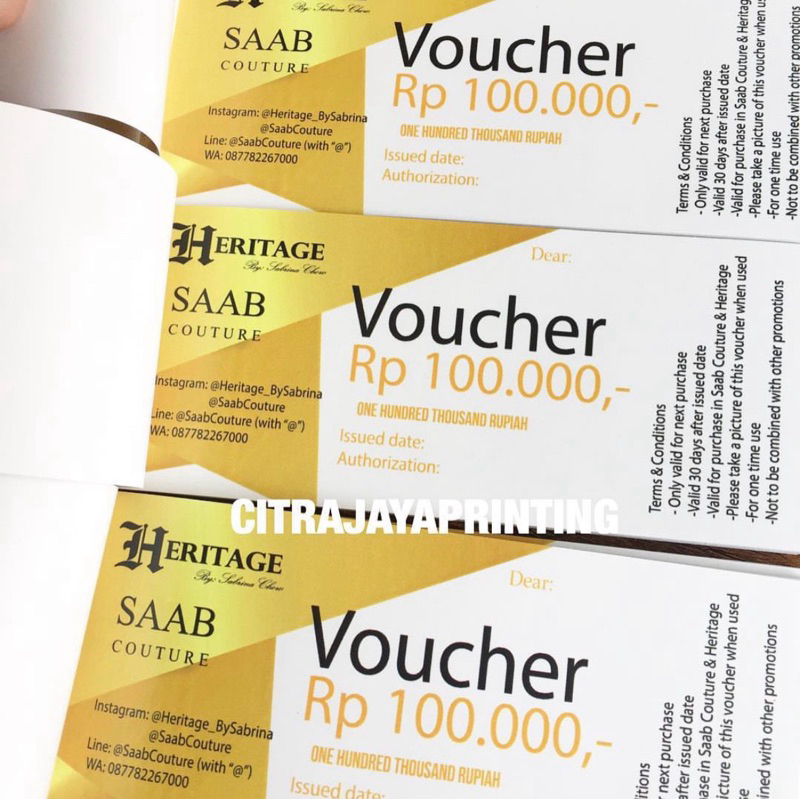 

Gift Voucher / Kertas Voucher Custom