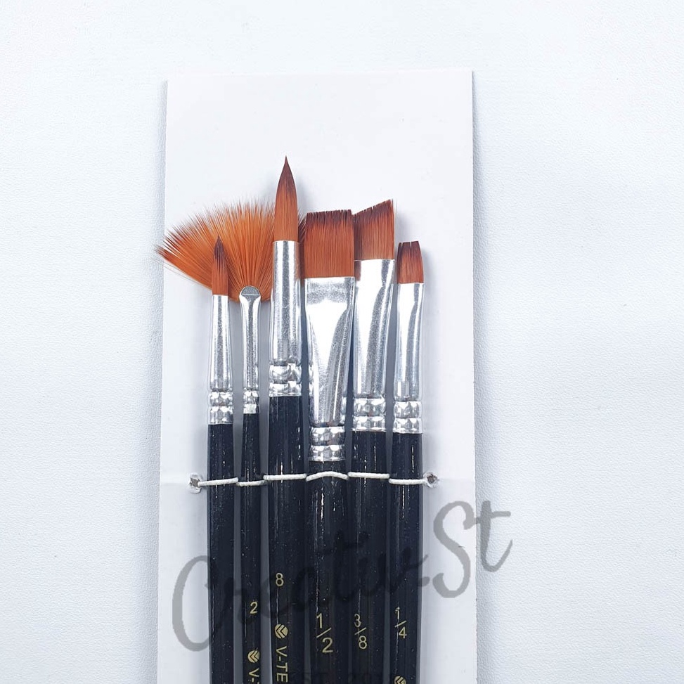 

Ready✴ V-tec Kuas Lukis Set A0107 6 Kuas Art Brush Set D84 ➘