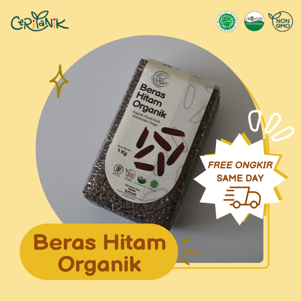 

Beras Hitam Organik Vacuum 1 kg - Ceritanik - Organic Black Rice - Beras Organik Murah - Beras Organik Sehat - Beras Organik Premium