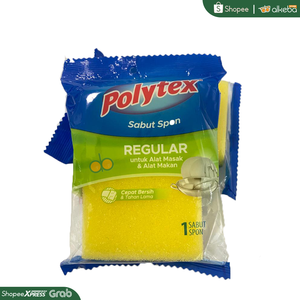 Sabut Spon Polytex Busa cuci piring hijau kuning