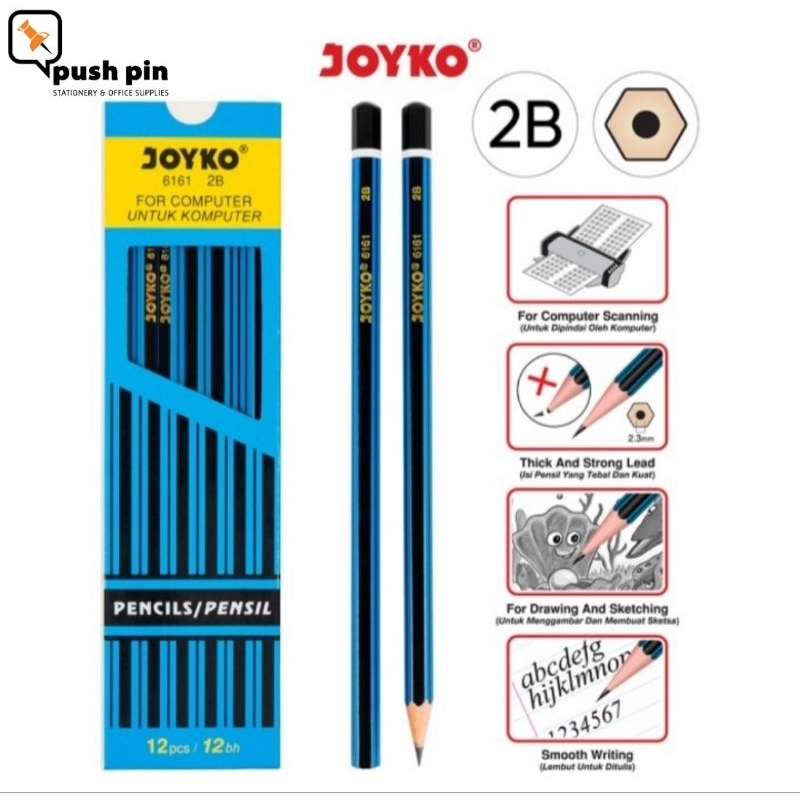 

Joyko Pencil Pensil 6161 2B 1 BOX 12 PCS