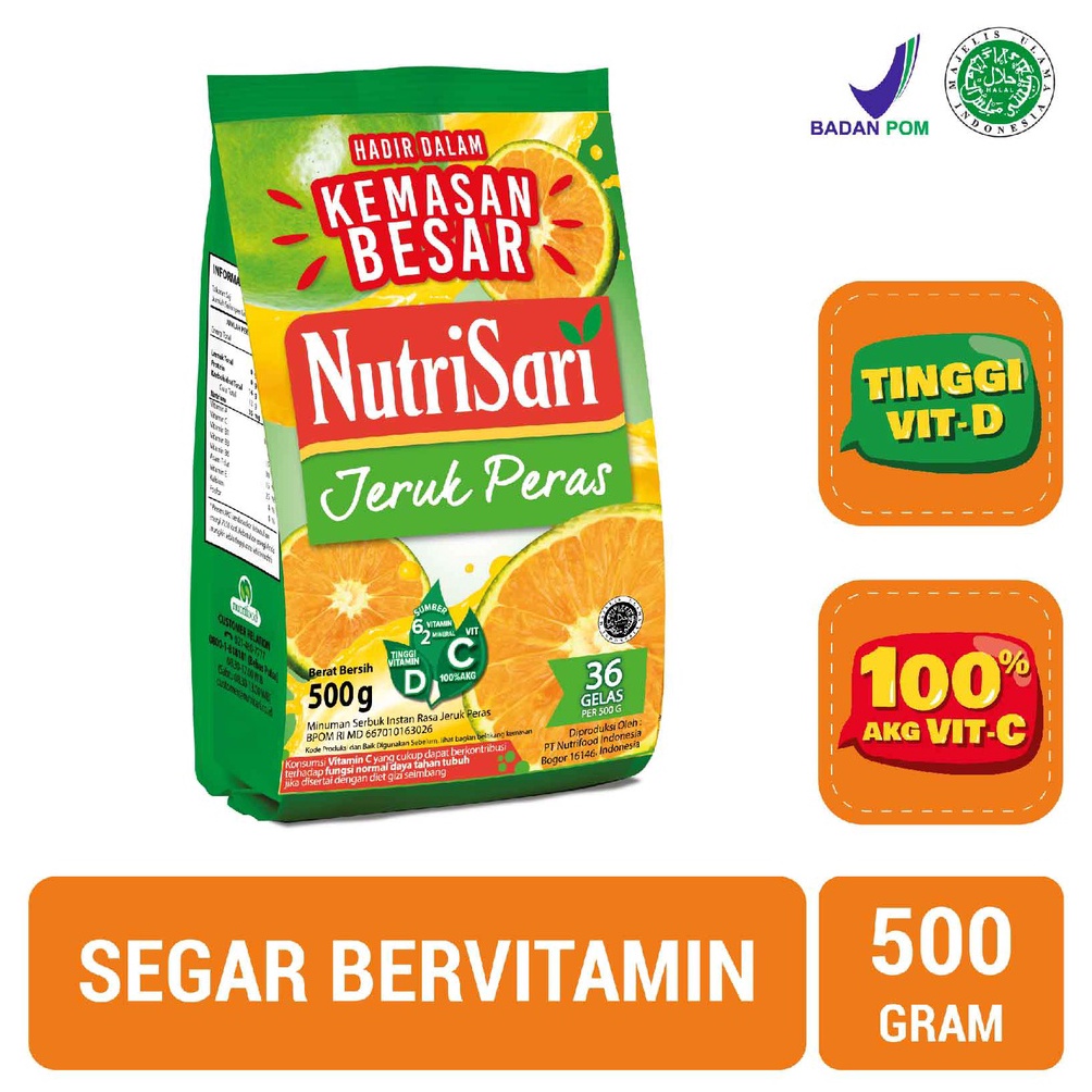 

Kir!m L@ngsung NutriSari Jeruk Peras Powder Refill 500gr - Minuman Buah C [262]