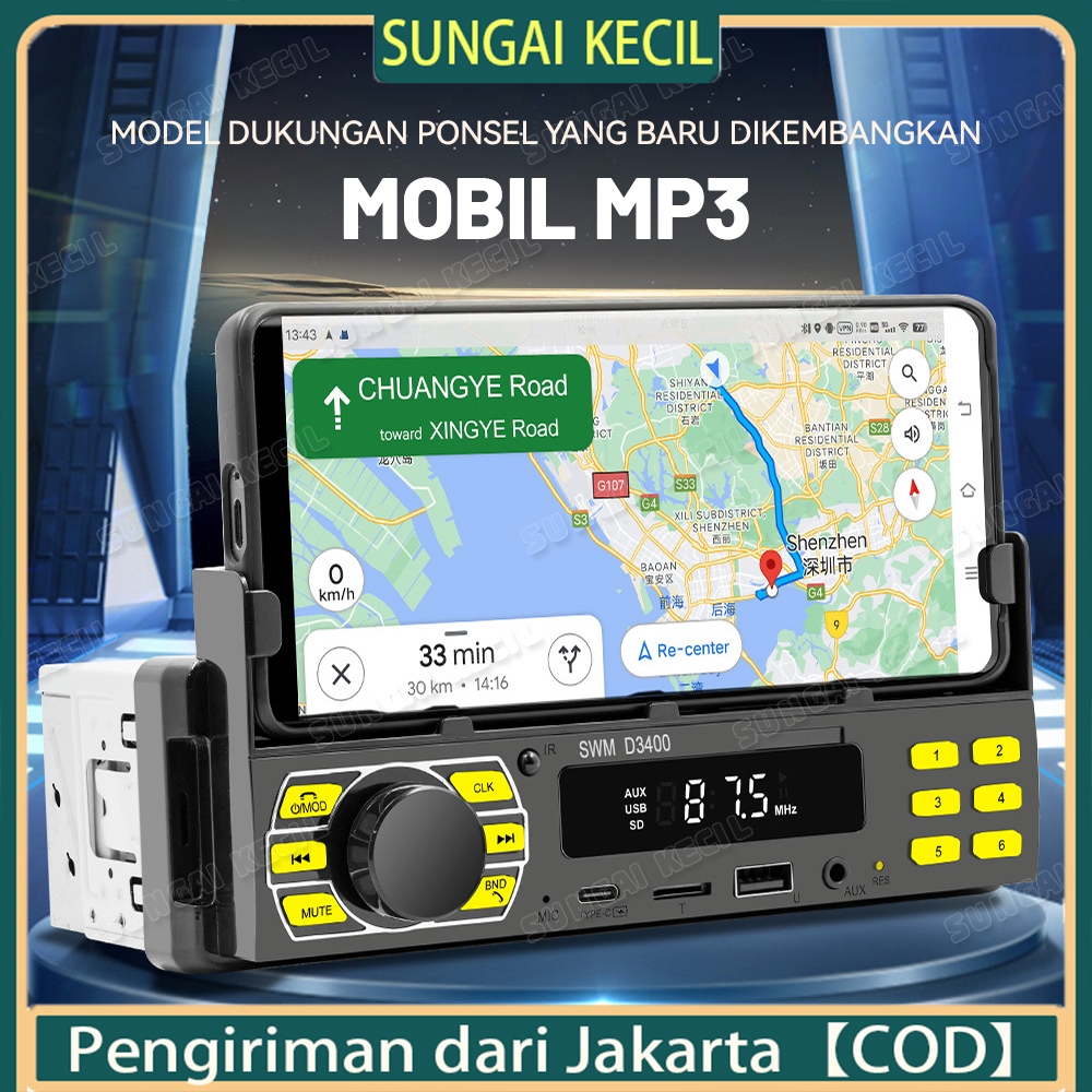 ESCAM Tep Mobil Bluetooth 24V Single Din Tape Audio Mobil JSD-520 Multifungsi Bluetooth USB FM Radio